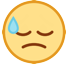 Downcast Face with Sweat Emoji 😓