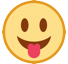 How Face with Tongue emoji looks on Htc.