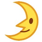 Cómo se ve el emoji Luna de cuarto creciente con cara en Htc.