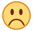 Bagaimana Frowning Face emoji terlihat di Htc.