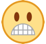 Hoe Gezicht met grimas emoji eruit ziet op Htc.