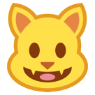 Como o emoji do Rosto de gato sorrindo é exibido no Htc.