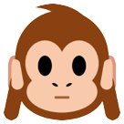 Bagaimana Hear-No-Evil Monkey emoji terlihat di Htc.