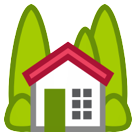 Bagaimana House with Garden emoji terlihat di Htc.