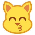 Hvordan Kyssende kat emoji ser ud på Htc.