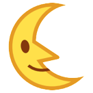 Bagaimana Last Quarter Moon Face emoji terlihat di Htc.