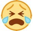 How Loudly Crying Face emoji looks on Htc.