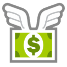 Bagaimana Money with Wings emoji terlihat di Htc.