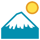 Bagaimana Mount Fuji emoji terlihat di Htc.