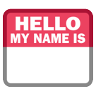 Bagaimana Name Badge emoji terlihat di Htc.