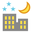 Bagaimana Night with Stars emoji terlihat di Htc.