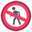 Bagaimana No Pedestrians emoji terlihat di Htc.