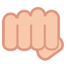 Bagaimana Oncoming Fist emoji terlihat di Htc.