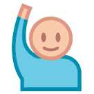 Bagaimana Person Raising Hand emoji terlihat di Htc.