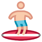 Bagaimana Person Surfing emoji terlihat di Htc.