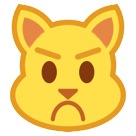 Bagaimana Wajah kucing marah emoji terlihat di Htc.