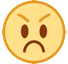 Bagaimana Pouting Face emoji terlihat di Htc.