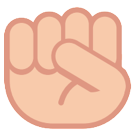 Bagaimana Raised Fist emoji terlihat di Htc.