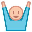 Bagaimana Raising Hands emoji terlihat di Htc.