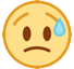 Bagaimana Sad but Relieved Face emoji terlihat di Htc.