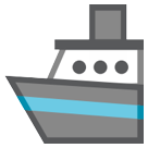 Hoe Schip emoji eruit ziet op Htc.