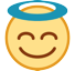 Hvordan Smil med glorie emoji ser ut på Htc.