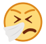 Bagaimana Sneezing Face emoji terlihat di Htc.