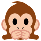 Bagaimana Speak-No-Evil Monkey emoji terlihat di Htc.