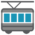 Bagaimana Tram Car emoji terlihat di Htc.