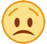 Bagaimana Worried Face emoji terlihat di Htc.