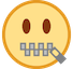 Bagaimana Zipper-Mouth Face emoji terlihat di Htc.