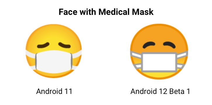 Face with Medical Mask android 12 design update