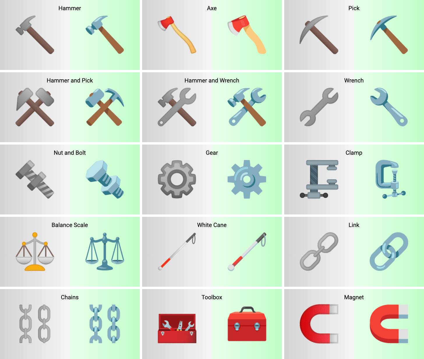 Tools emoji update in android 12 beta 1