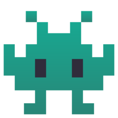 Wie Computerspiel-Monster Emoji auf Joypixels aussieht.