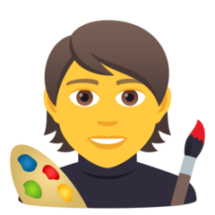 Como o emoji do Artista é exibido no Joypixels.