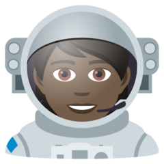 Hur Astronaut: mörk hy emoji ser ut på Joypixels.