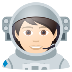 Hoe Astronaut: lichte huidskleur emoji eruit ziet op Joypixels.