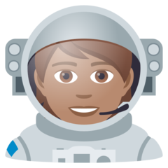 Como o emoji do Astronauta: pele morena é exibido no Joypixels.