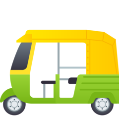 How Auto Rickshaw emoji looks on Joypixels.