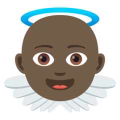 How Baby Angel: Dark Skin Tone emoji looks on Joypixels.