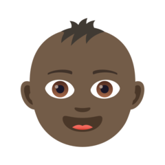 How Baby: Dark Skin Tone emoji looks on Joypixels.