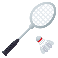 How Badminton emoji looks on Joypixels.