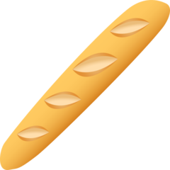 How Baguette Bread emoji looks on Joypixels.