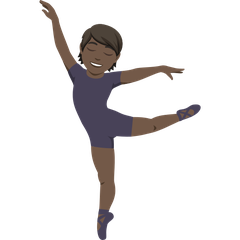 Come Persona che danza: carnagione scura emoji appare su Joypixels.