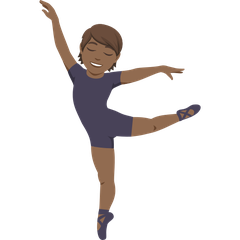 Come Persona che danza: carnagione abbastanza scura emoji appare su Joypixels.