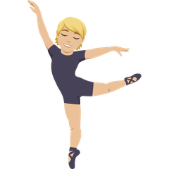 Come Persona che danza: carnagione abbastanza chiara emoji appare su Joypixels.