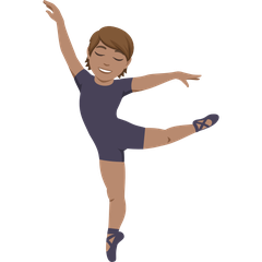 Come Persona che danza: carnagione olivastra emoji appare su Joypixels.