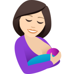 How Breast-Feeding: Light Skin Tone emoji looks on Joypixels.