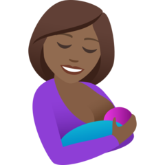 How Breast-Feeding: Medium-Dark Skin Tone emoji looks on Joypixels.