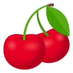 How Cherries emoji looks on Joypixels.